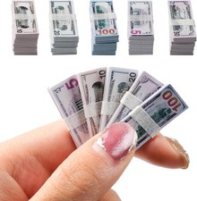 500 Pcs Miniature Scene Dollars 1:12 Mini Dollar Fake Bills 5 10 20 50 100 Dolla picture