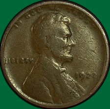 1922 No D Weak Reverse Lincoln Wheat Cent Fine F Coin #47896 picture