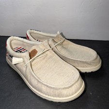 Hey Dude Men's Wally Patriotic Shoes Size 11 Off White Patriotic - Worn Once picture