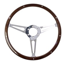 14” 6-Bolt Woodgrain Slotted Spoke Steering Wheel picture