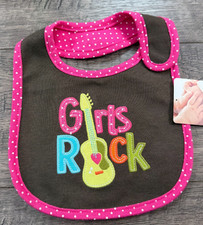 Baby Girl Clothes New Vintage Carter's Girl's Rock Guitar Baby Bib picture