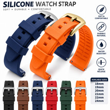 18/19/20/21/22/24mm Silicone Watch Band Quick Release Sports Replacement Strap picture