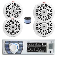 Pyle PLRMR23BTW Bluetooth MP3 Receiver, 2x 8