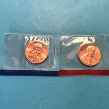 1987 P&D Lincoln Cent Unc in Mint Cello.  picture