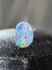 GIA 1.05ct Natural Black Opal Oval Play of Color Untreated Loose Gemstone picture