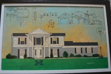 MILTON KEMNITZ 1979 NEIGHBORS MICHIGAN GREAT LAKES ACRYLIC PAINTING FRAMED picture
