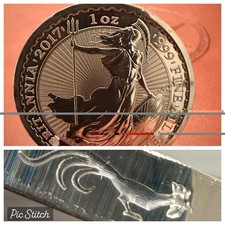 Rare 2017 1 oz Silver Britannia Rooster Privy Edge .999 Rare Royal Mint picture