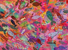 Ravensburger Fish in Fuchsia 500 Piece Jigsaw Puzzle – Colourful Underwater Fish picture