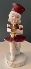 Napco 1950s Ceramic Figurine ~ Girl In Marching Band Saxophone - RARE picture