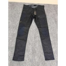 NWT G-STAR Raw POWEL Super Slim Stretch Moto Dark Aged Blue Denim Mens 35x32 JTP picture