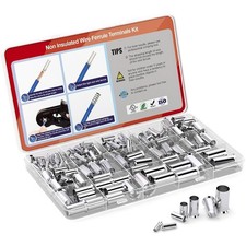 168 Pcs Wire Ferrules Kit 12-1/0 Gauge Tinned Crimp Copper Ferrule Connectors picture