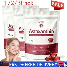 1-3X Rovina Astaxanthin 12mg Antioxidants Supplement – Natural Microalgae Source picture