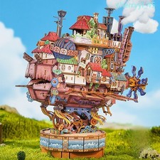 Howl's Moving Castle Wandering Castle Wooden 3D Puzzle DIY Assembly Model Gift picture