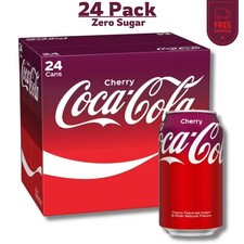 Coca-Cola Zero Sugar Cherry Soda Pop, 12 fl oz, 24 Pack picture