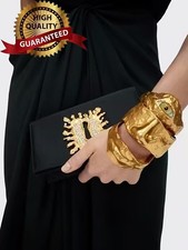 🎁🎁AUTHENTIC High Quality Schiaparelli Classic Pattern Gold Bracelet Bangl Gift picture