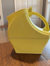 Vintage Mid-20th Yellow Plastic Burrite Art Deco Pitcher Hinged Lid  #337 picture