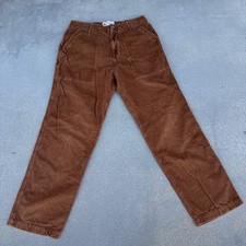 Mollusk California Brown Corduroy Patch Pocket Pants Mens Small Straight Leg picture