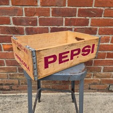 Pepsi Cola Wooden Soda Crate Box Purple Red Lettering Kentucky Ohio Vintage 70s picture