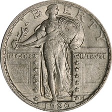1920-P Standing Liberty Quarter Choice AU/BU Great Eye Appeal Nice Strike picture