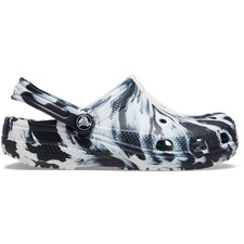 Crocs Kids Classic Marbled Clog J4 Black White Tie Dye Shoes New With Box picture