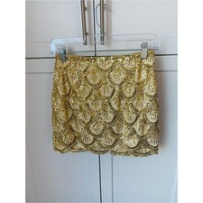 TOBI womens small gold sequin embellished mini skirt nwot picture