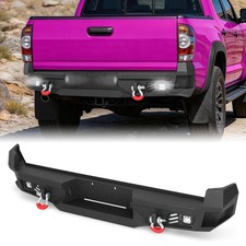 Steel Rear Step Bumper For 2005-2015 Toyota Tacoma 2nd Gen W/ D-rings LED Lights picture