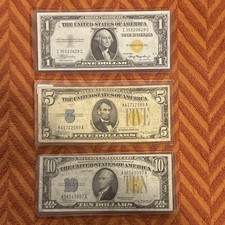 North Africa US Bank Notes- $1 $5 $10 Silver Certificates, Uncertified picture