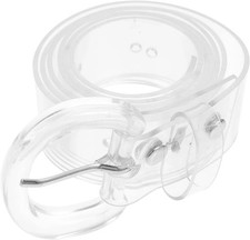 Clear Belt for Women Transparent PVC Waist Belt Wide Waistband Casual Dress Belt picture