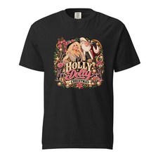 Holly Dolly Christmas Shirt, Retro Cowgirl Holiday Tee, Western Christmas Gift picture