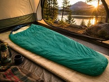 Eddie Bauer Vintage 88 Inch Goose Down Mummy Sleeping Bag Green Black Camping picture