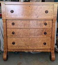 Antique 1850s Empire Birdseye Maple 4 Drawer Chest picture