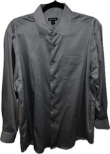 George Long Sleeve Dress Shirt Size 15-15.5 32-33 Grey Stone picture