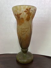 Antique Enameled Glass Vase By Daum Nancy/Signed/irises picture