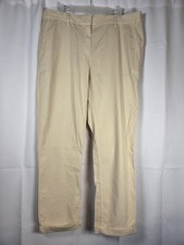 NWT Theory Treeca 2 Cuff khaki Tan Cotton Blend Pants Women's Size 10  $275 picture