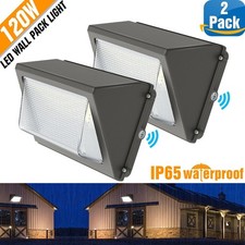 2 x 120W Led Wall Pack Lights Dusk to Dawn Commercial Outdoor Security Wall Lamp picture
