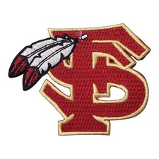 Classic Retro FSU Seminole FS Feather Patch. Seminoles. Embroidered. Iron On. 3