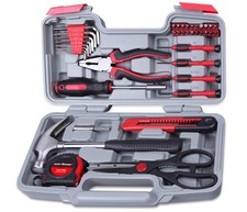 CARTMAN 39-Piece Household Tool Set, Red Hand Kit With Storage Case picture