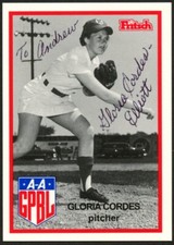 Gloria Cordes #44 signed autograph auto 1995 Fritsch AAGPBL Baseball Card picture