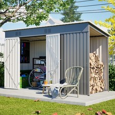 10x4 FT Narrow Garden Shed with Tall Door Floor Frame Rust-Resistant Side Yard picture