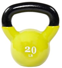 Fitvids All-Purpose Color Vinyl Coated Kettlebell, 5-50 Pounds, Yellow picture
