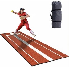 Softball Pitching Mat, Anti-Slip TPR Base, 10' x 3' Pitching Rubber, Bag picture