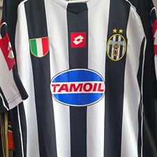 Lotto Juventus Black/White Striped Soccer Jersey Men’s XL TAMOIL picture