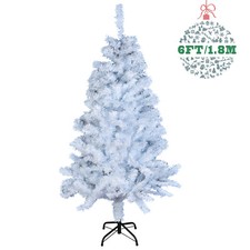 4/5/6/7FT White Artificial Christmas Tree Realistic Blue LED Lights Holiday Xmas picture