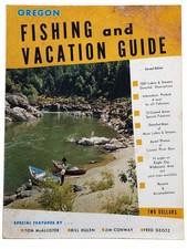 Vintage Oregon Fishing Maps Lakes Rivers Coast Angling Guide 1960 Pacific NW picture