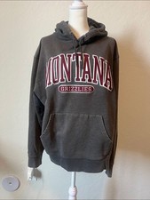 Vintage Jansport University of Montana Grizzlies Grey Hoodie Sweatshirt Large picture