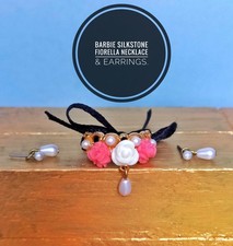 Barbie Fiorella Silkstone Complete Jewelry Set:Pearl Choker & Earrings 2013 BFMC picture
