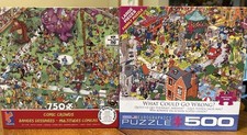 Lot of 2 Comic Jigsaw Puzzles Ceaco 750 & Eurographics 500 Pc picture