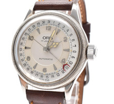 Vintage ORIS Big Crown Pointer Date 7400 32mm Silver Automatic Men's Watch JAPAN picture