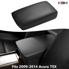 Fits 2009-2014 Acura TSX Center Console Lid Armrest Cover Leather Trim Black picture
