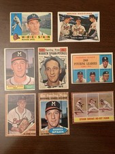 1960–61–62 Topps MLB Baseball Star(8)CARDS MIL Braves Warren Spahn High#News+LDR picture